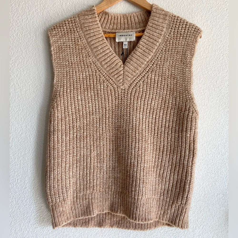 Women’s tan knit sweater vest